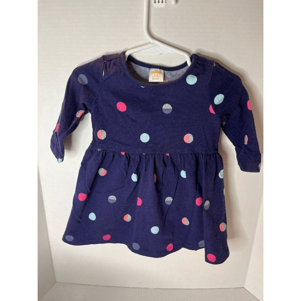 Gymboree Dress 6-12 Months Blue Polka Dots
